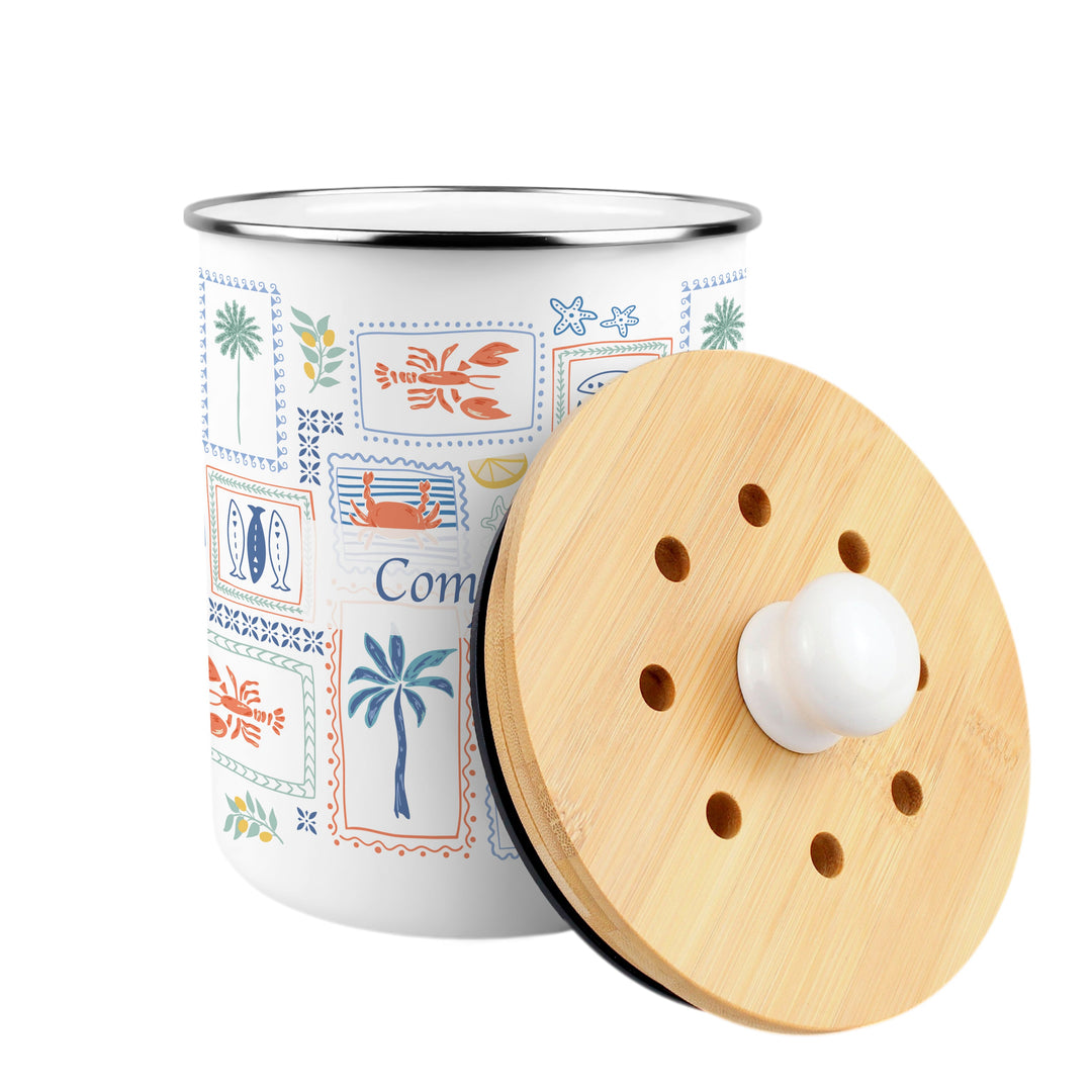 Purely Home Mediterranean Summer Toller Compost Caddy