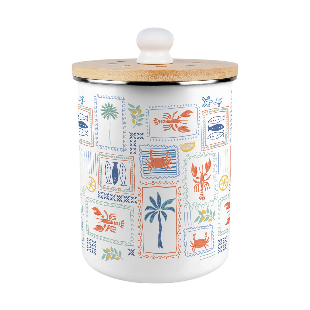 Purely Home Mediterranean Summer Toller Compost Caddy