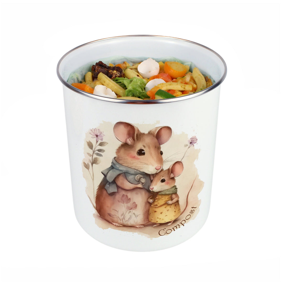 Purely Home Mouse Family Toller Compost Caddy