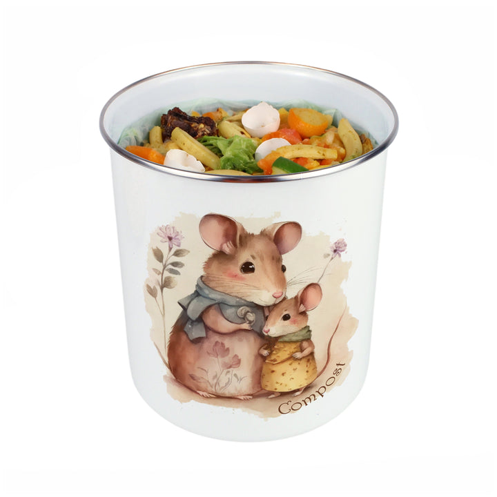 Purely Home Mouse Family Toller Compost Caddy