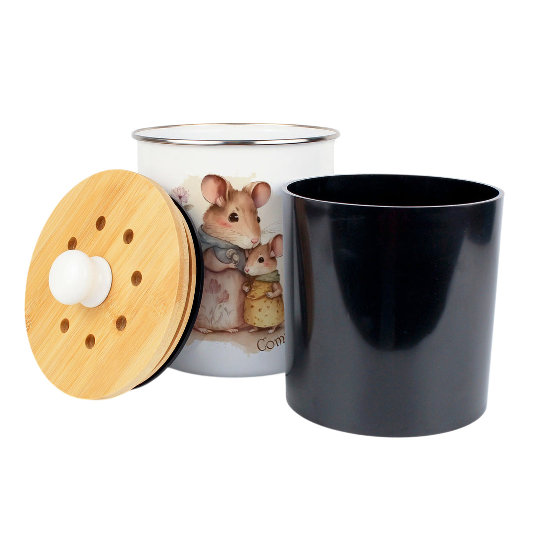 Purely Home Mouse Family Toller Compost Caddy