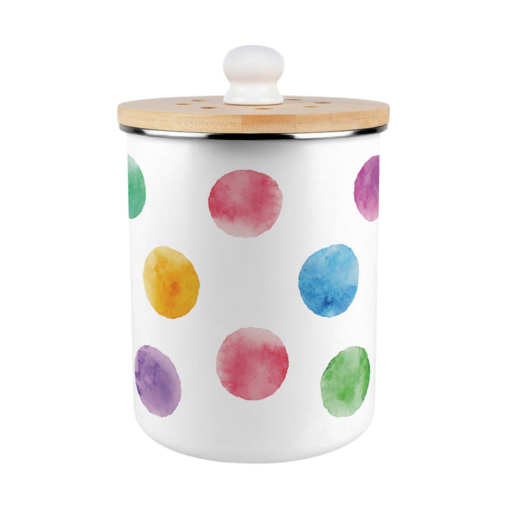 Purely Home Multicoloured Polka Dots Toller Compost Caddy