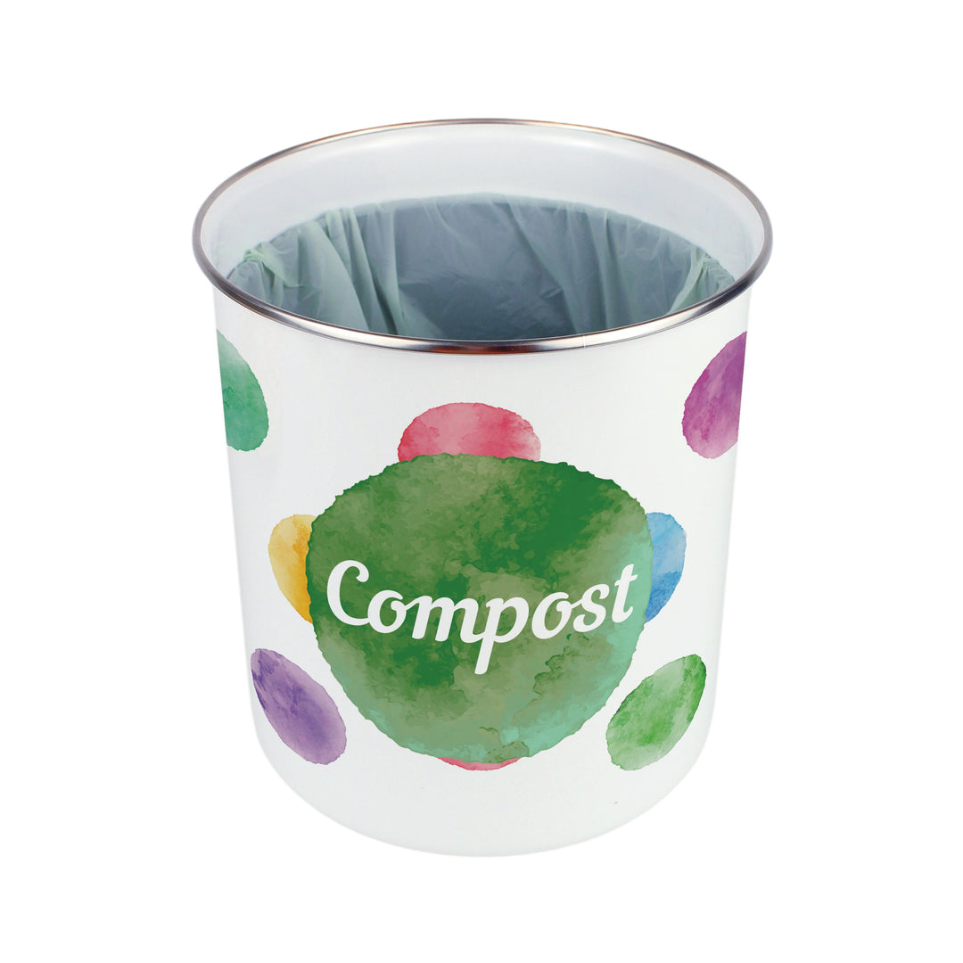 Purely Home Multicoloured Polka Dots Toller Compost Caddy