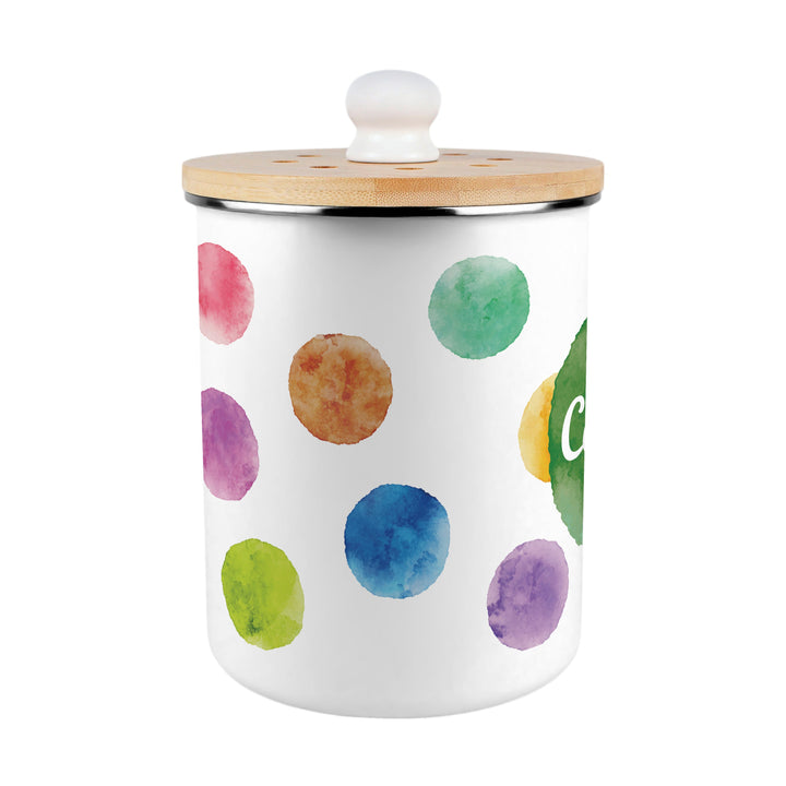 Purely Home Multicoloured Polka Dots Toller Compost Caddy