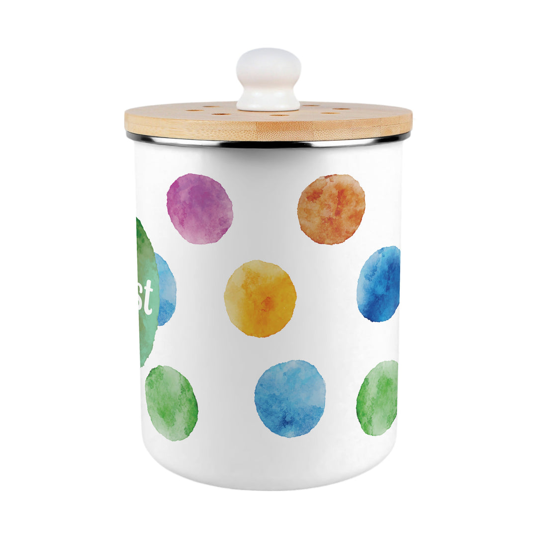 Purely Home Multicoloured Polka Dots Toller Compost Caddy