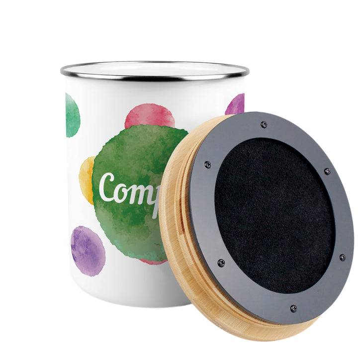 Purely Home Multicoloured Polka Dots Toller Compost Caddy