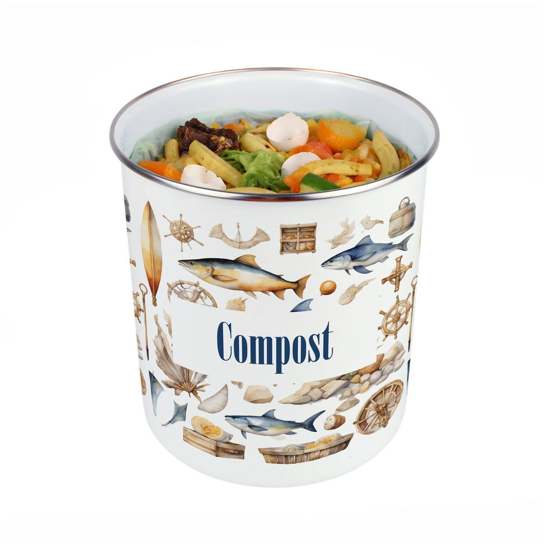 Purely Home Nautical Icons Toller Compost Caddy