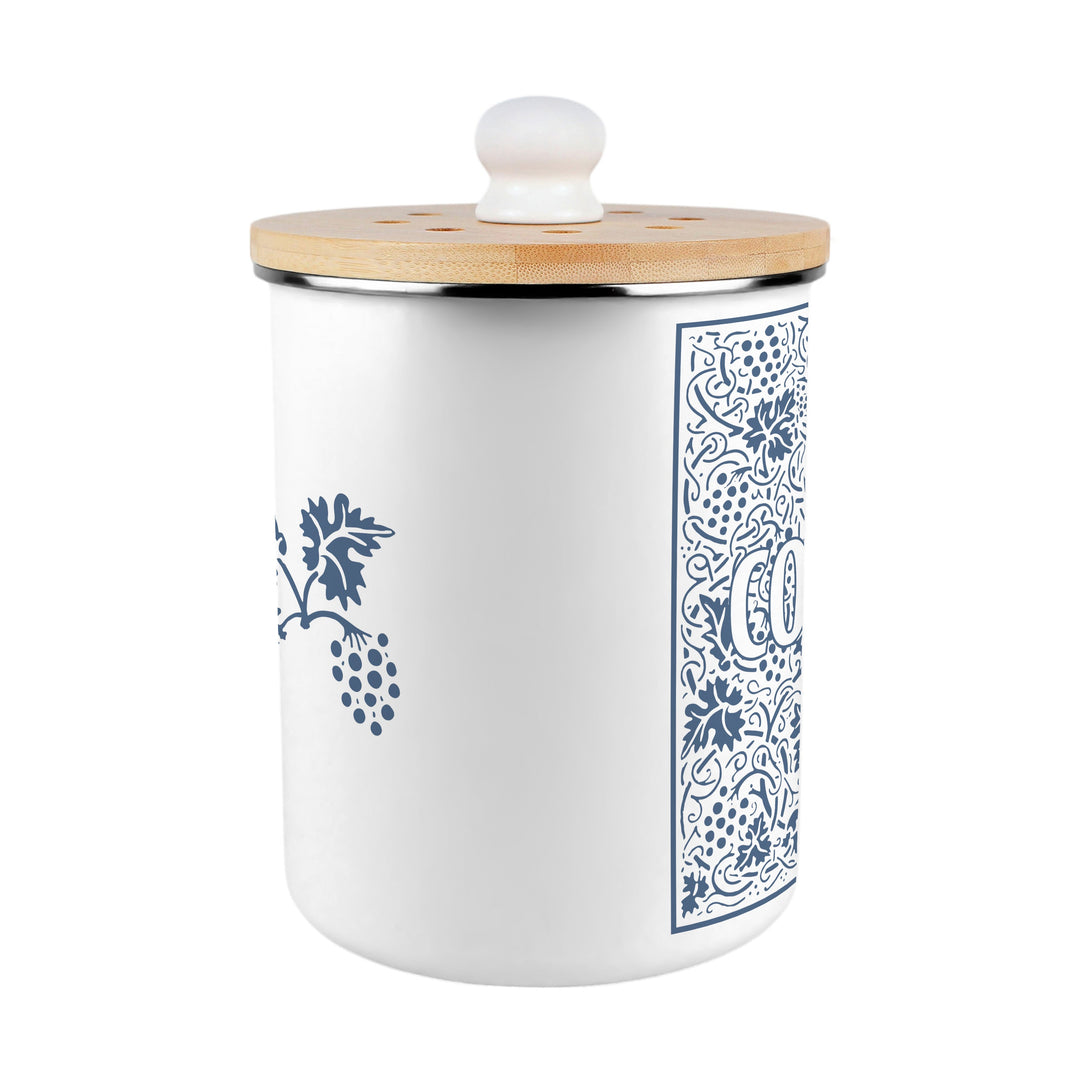 Purely Home Oak Leaves & Berries Toller Compost Caddy - Blue