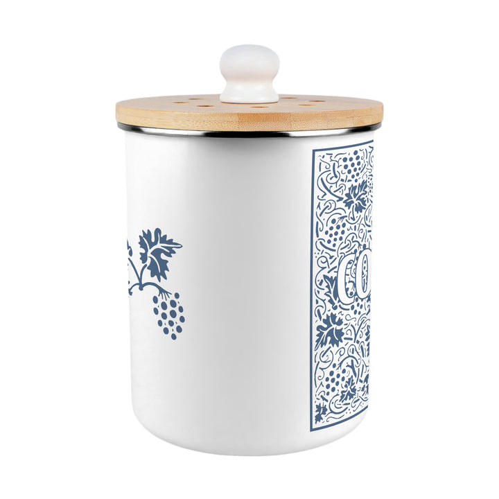 Purely Home Oak Leaves & Berries Toller Compost Caddy - Blue