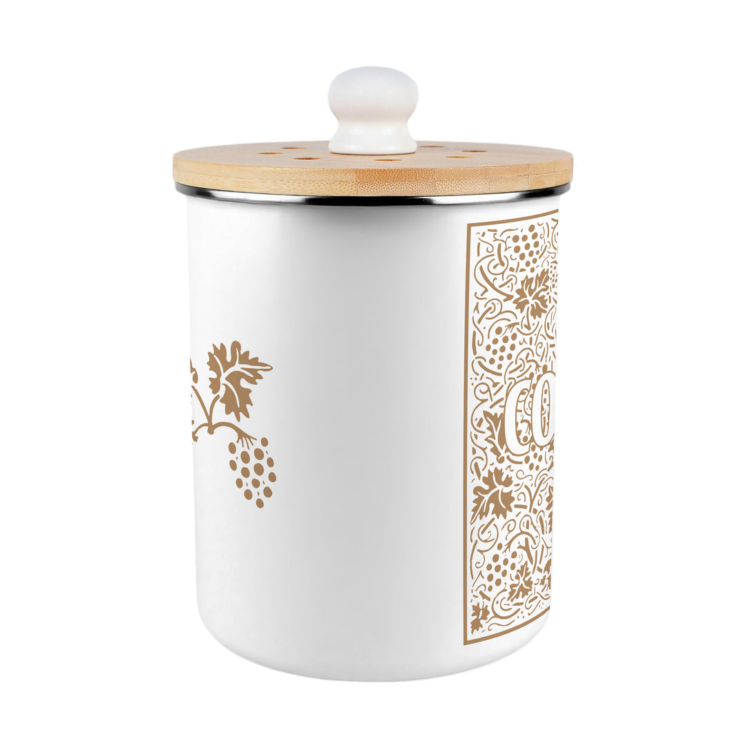 Purely Home Oak Leaves & Berries Toller Compost Caddy - Gold