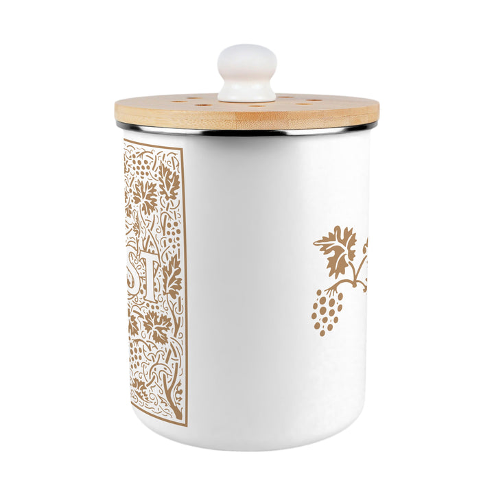 Purely Home Oak Leaves & Berries Toller Compost Caddy - Gold
