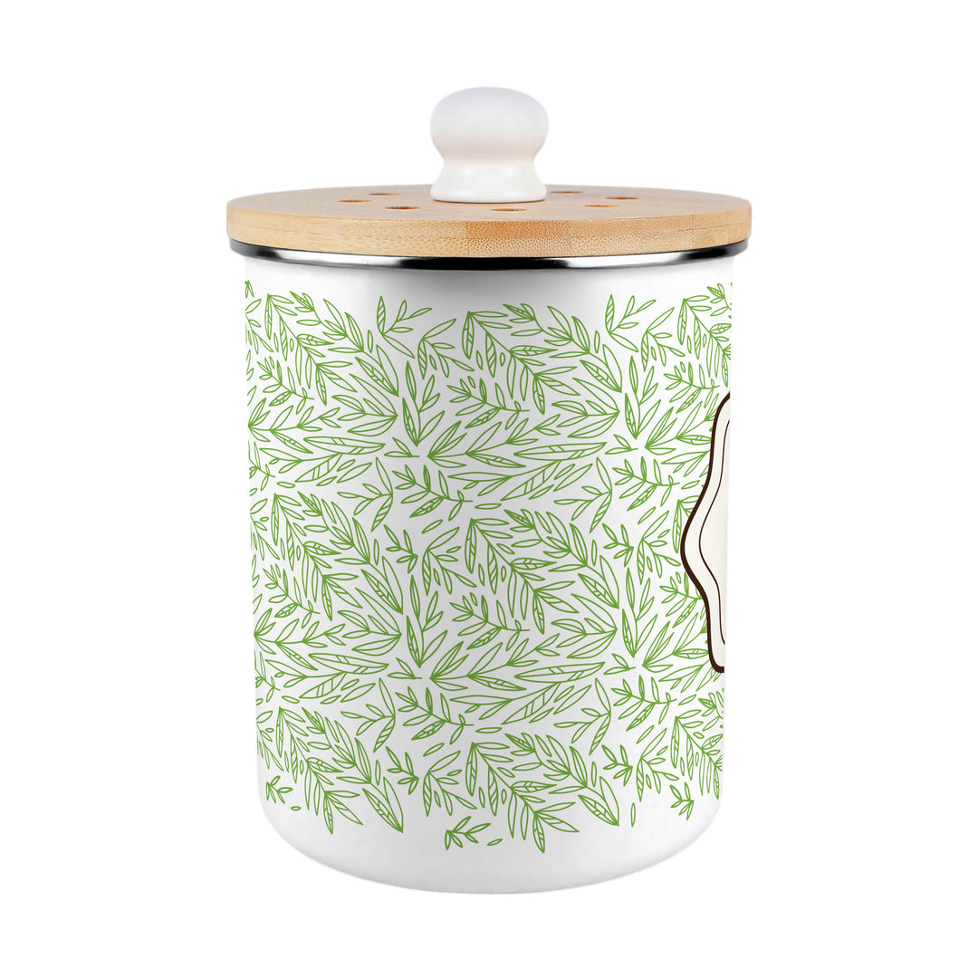 Purely Home Organic Green Leaves Toller Compost Caddy