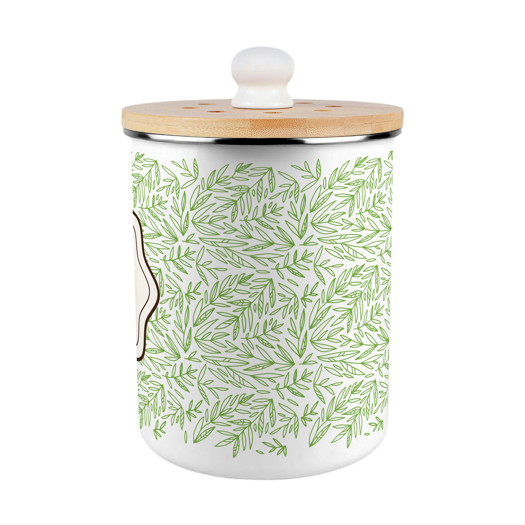 Purely Home Organic Green Leaves Toller Compost Caddy