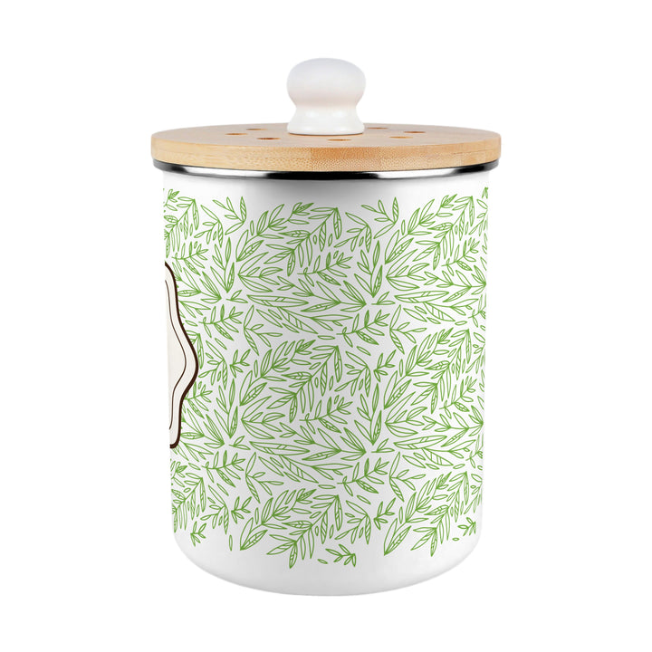 Purely Home Organic Green Leaves Toller Compost Caddy