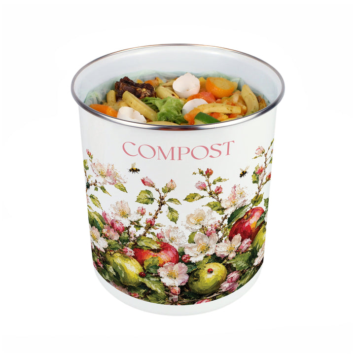 Purely Home Apple Blossom Toller Compost Caddy