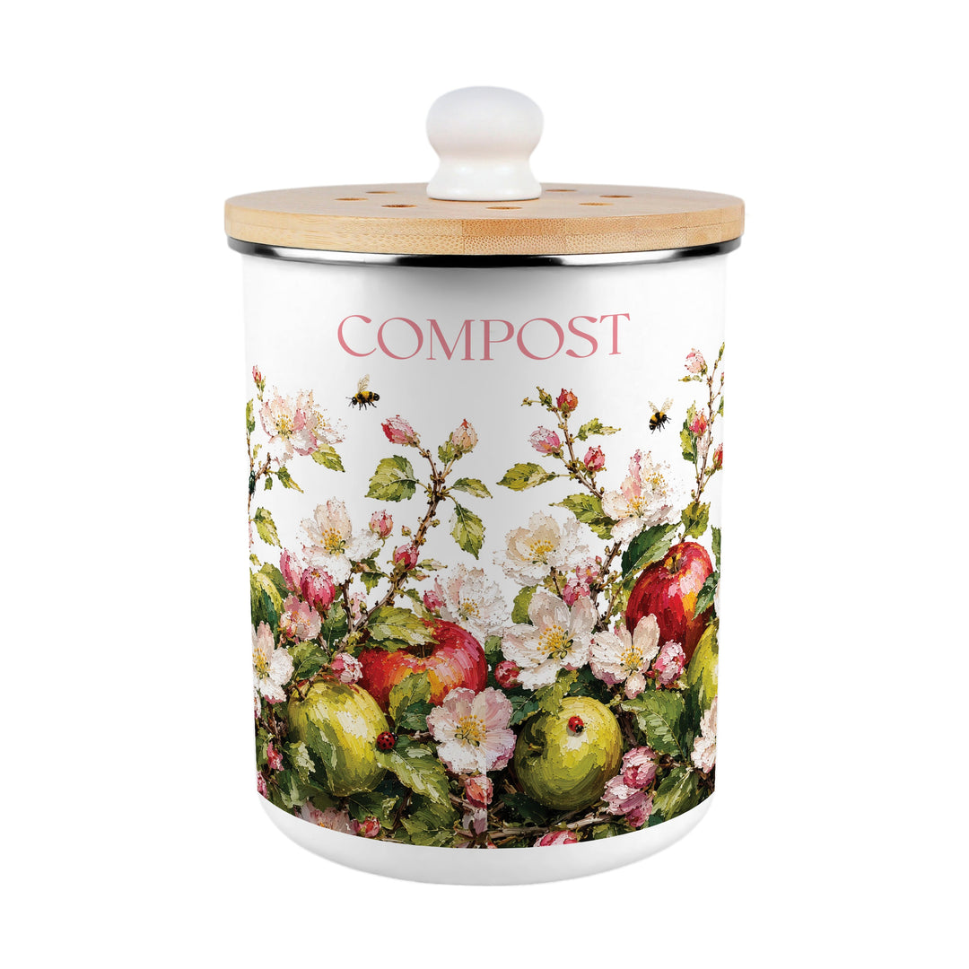 Purely Home Apple Blossom Toller Compost Caddy