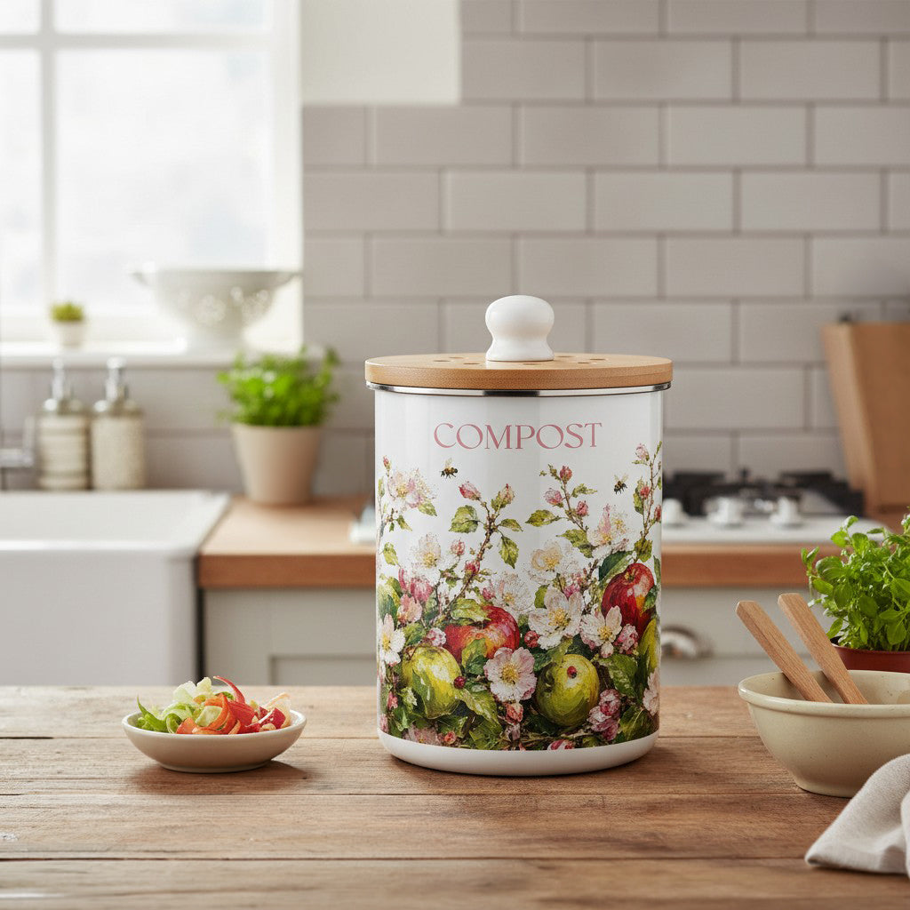 Purely Home Apple Blossom Toller Compost Caddy