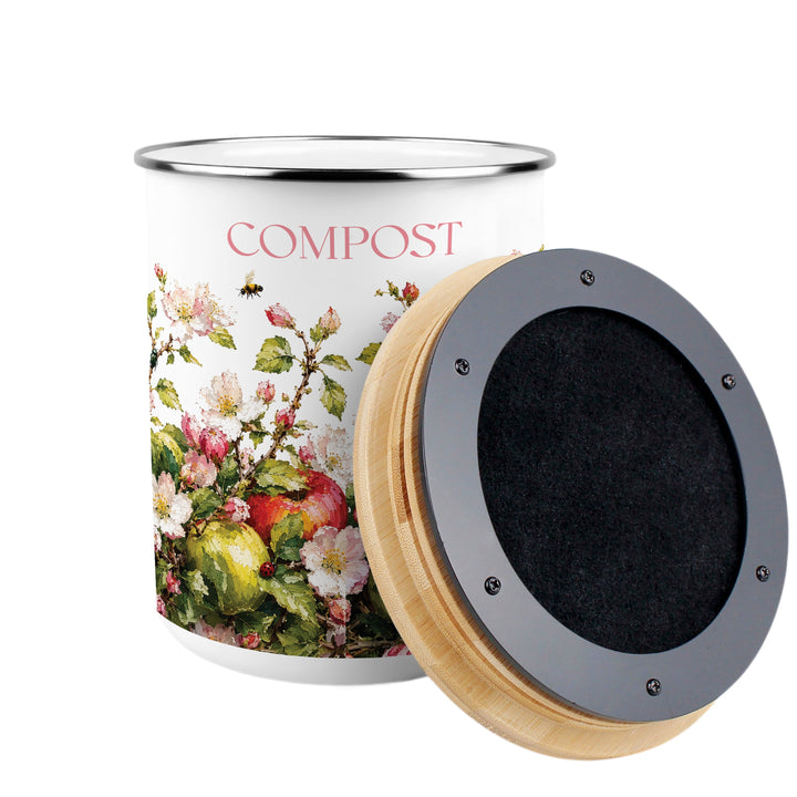 Purely Home Apple Blossom Toller Compost Caddy