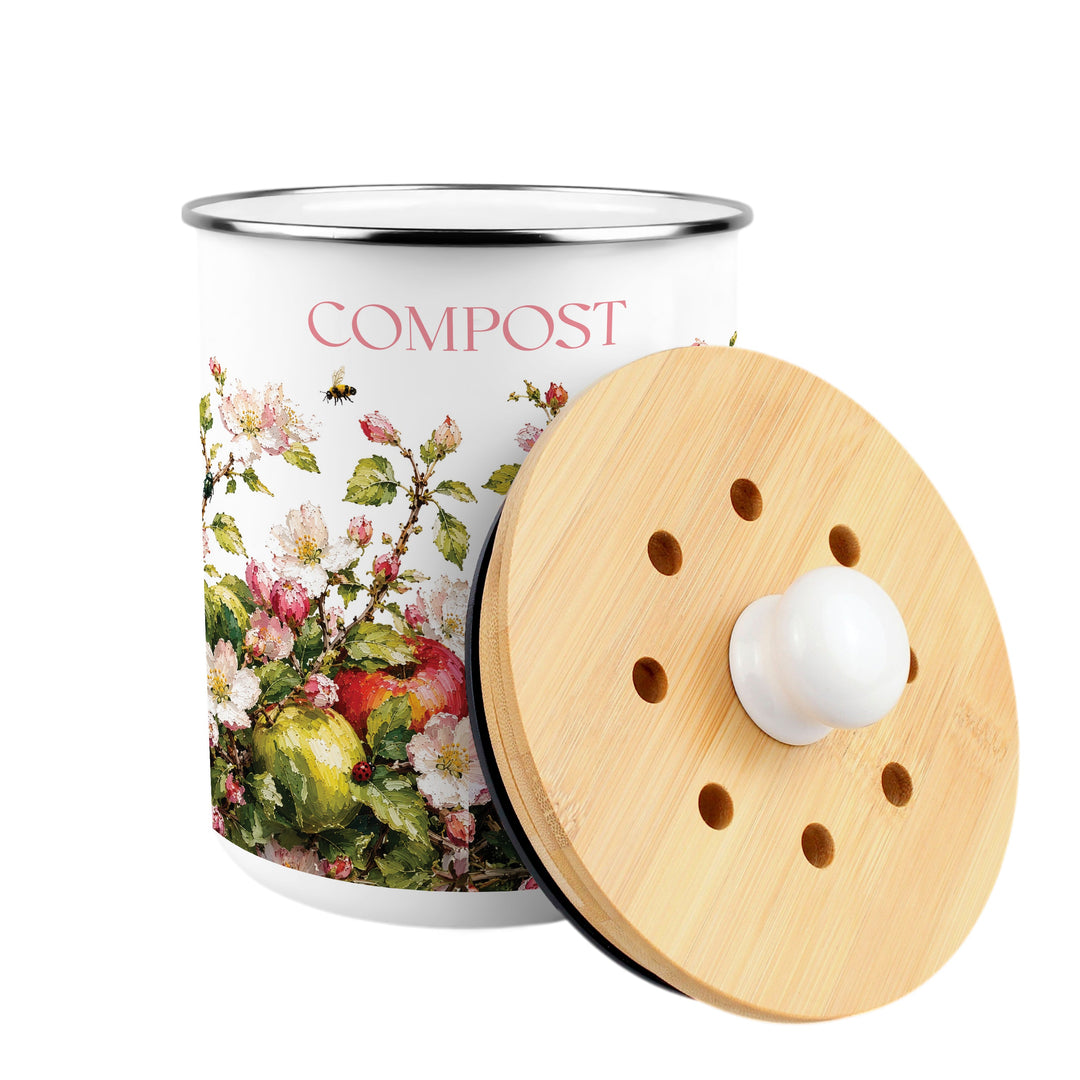 Purely Home Apple Blossom Toller Compost Caddy