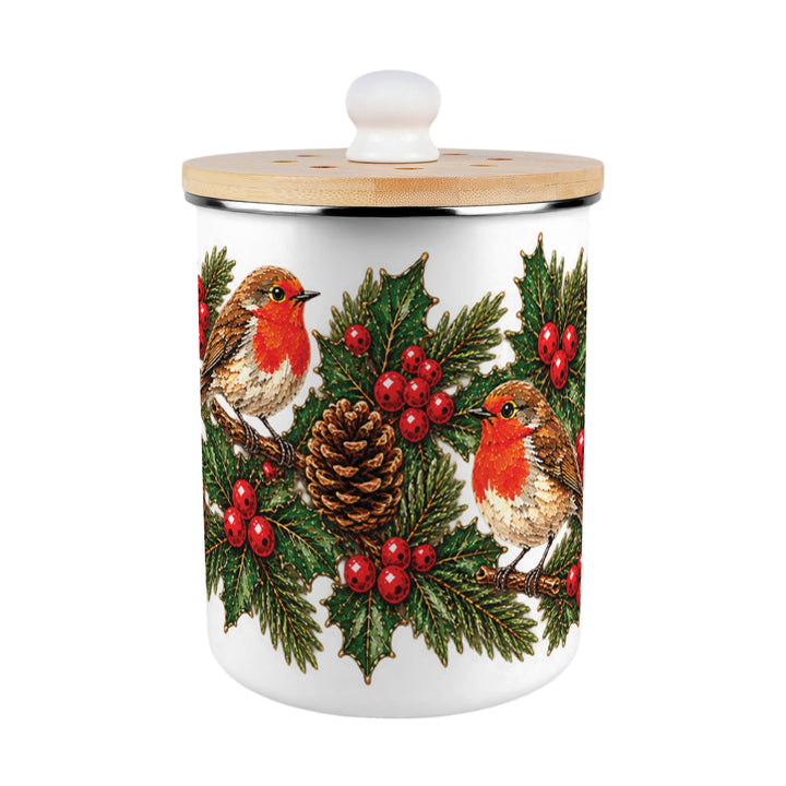 Purely Home Festive Robins Toller Compost Caddy
