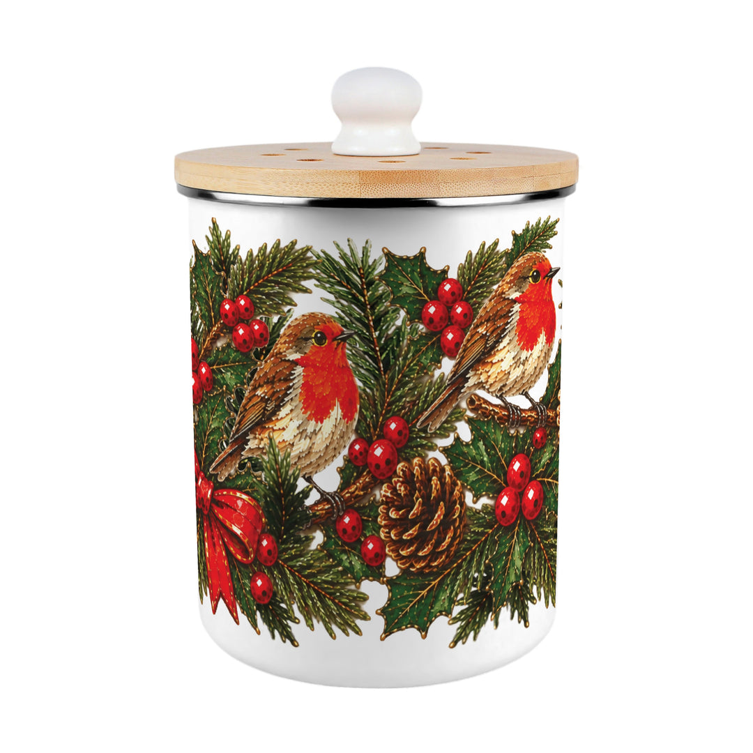 Purely Home Festive Robins Toller Compost Caddy
