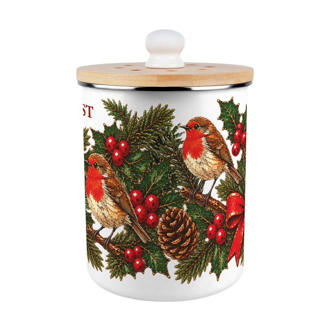 Purely Home Festive Robins Toller Compost Caddy