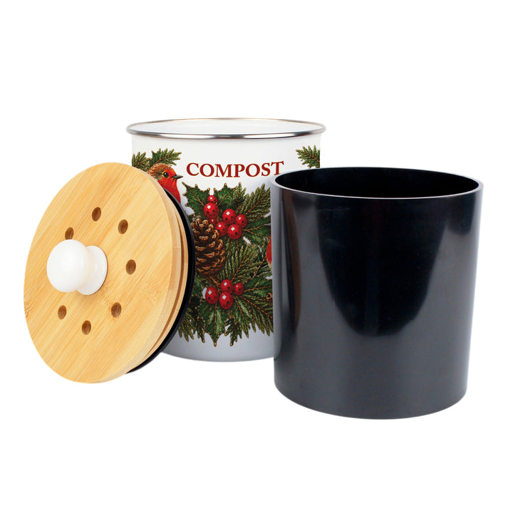 Purely Home Festive Robins Toller Compost Caddy