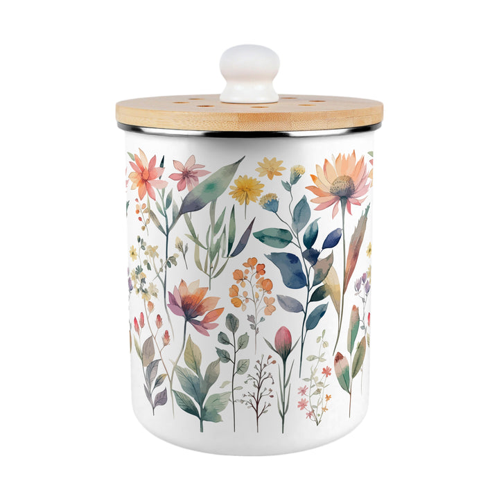 Purely Home Pastel Flowers Toller Compost Caddy
