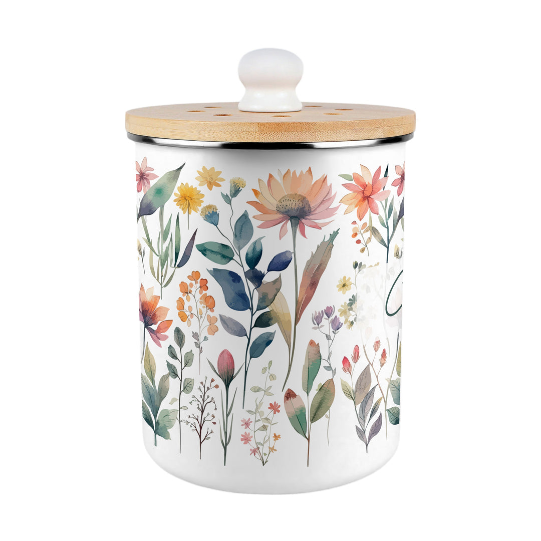 Purely Home Pastel Flowers Toller Compost Caddy