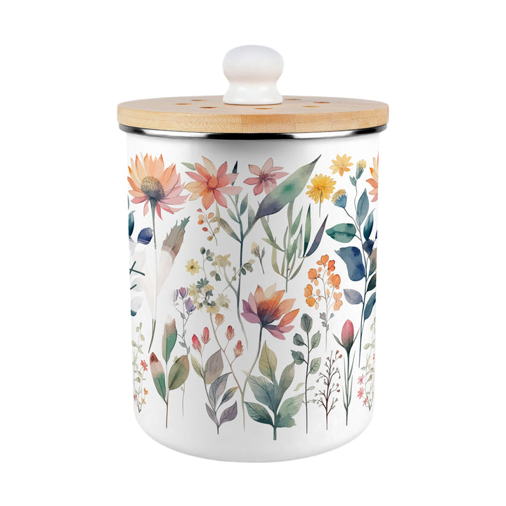 Purely Home Pastel Flowers Toller Compost Caddy