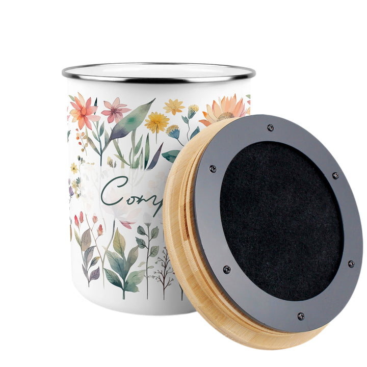 Purely Home Pastel Flowers Toller Compost Caddy