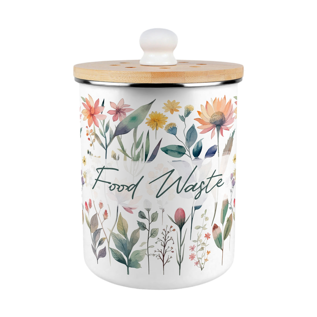 Purely Home Pastel Flowers Toller Compost Caddy