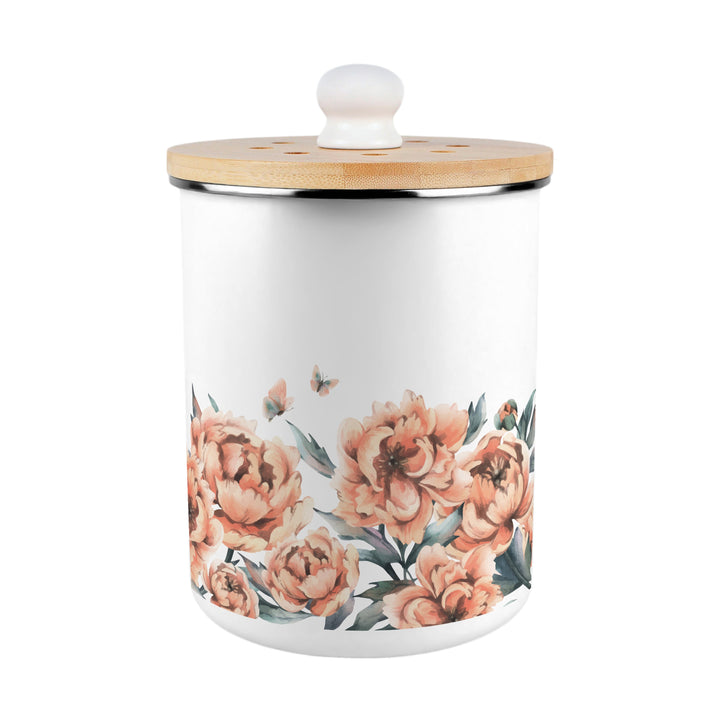 Purely Home Peach Peonies Toller Compost Caddy