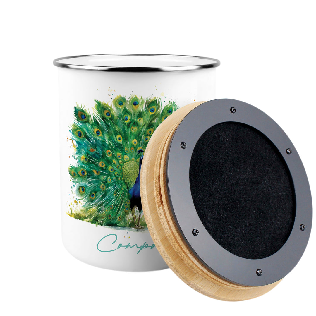 Purely Home Majestic Peacock Toller Compost Caddy