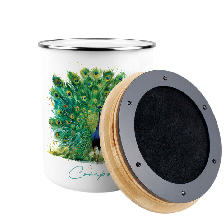 Purely Home Majestic Peacock Toller Compost Caddy