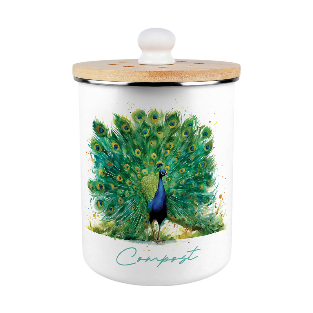 Purely Home Majestic Peacock Toller Compost Caddy