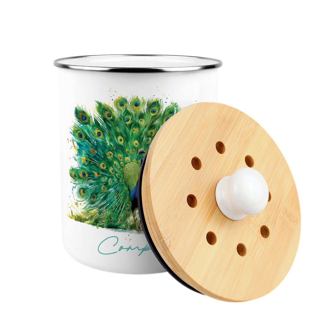 Purely Home Majestic Peacock Toller Compost Caddy