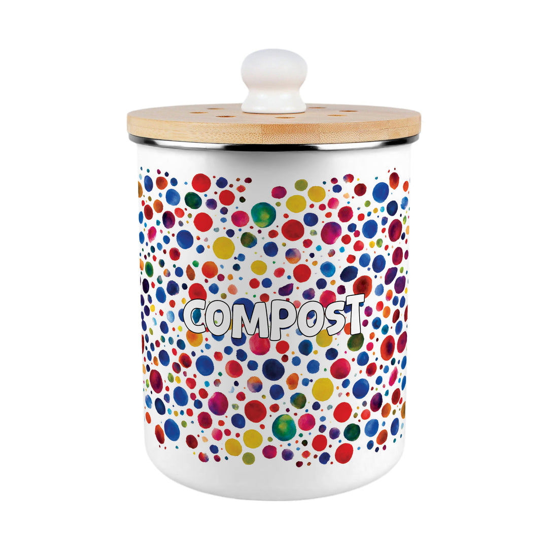 Purely Home Pottery Spots Toller Compost Caddy