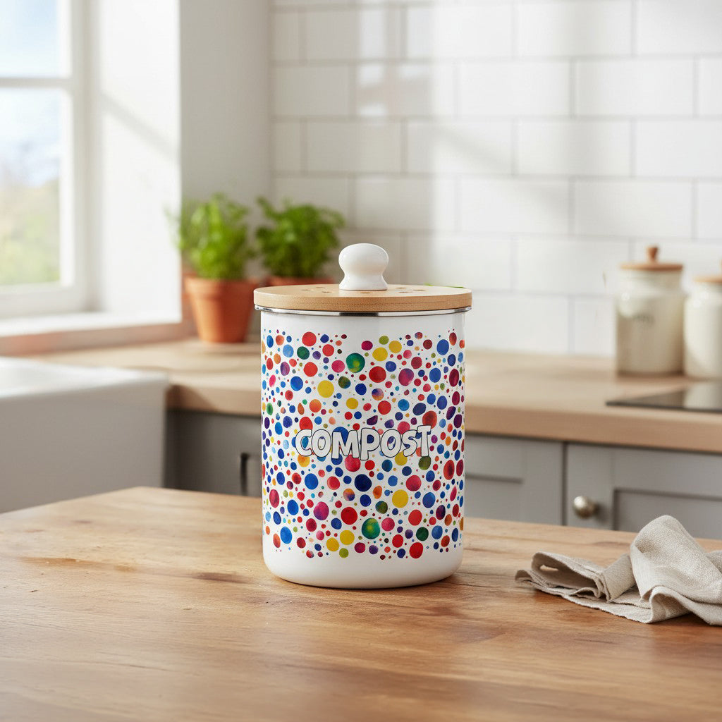 Purely Home Pottery Spots Toller Compost Caddy