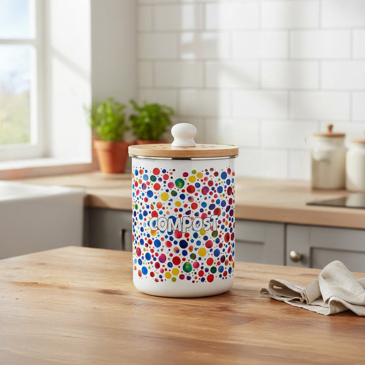 Purely Home Pottery Spots Toller Compost Caddy