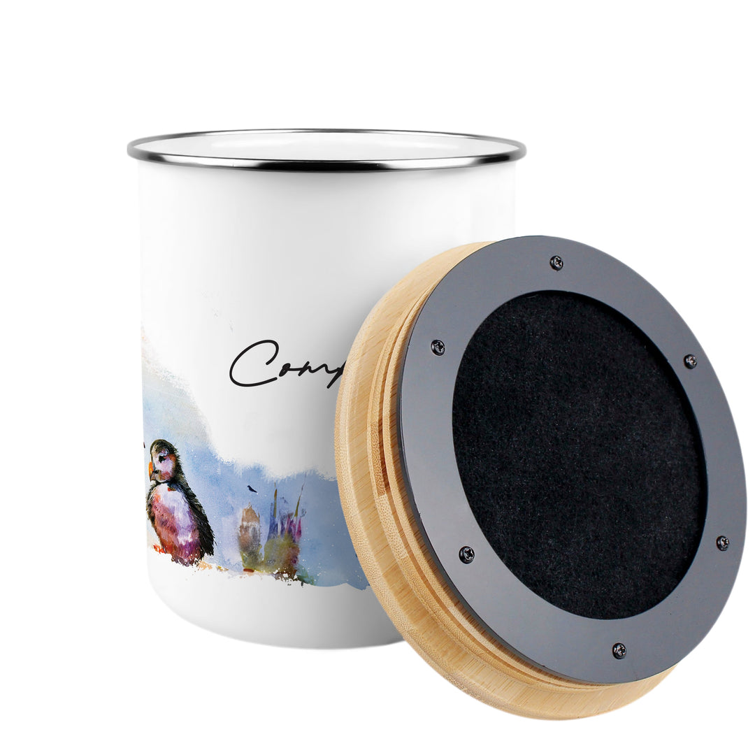 Purely Home Seaside Puffin Toller Compost Caddy
