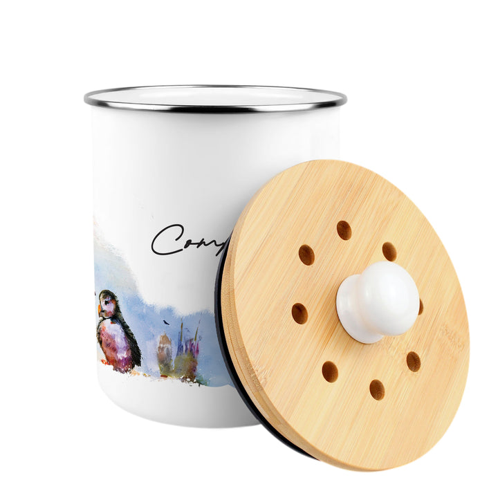 Purely Home Seaside Puffin Toller Compost Caddy