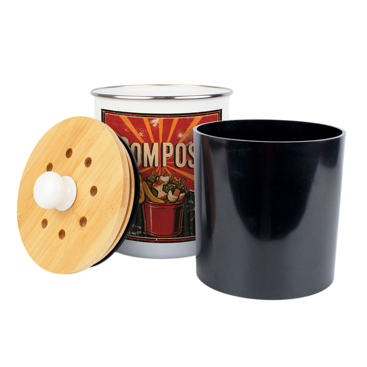 Purely Home Retro Toller Compost Caddy