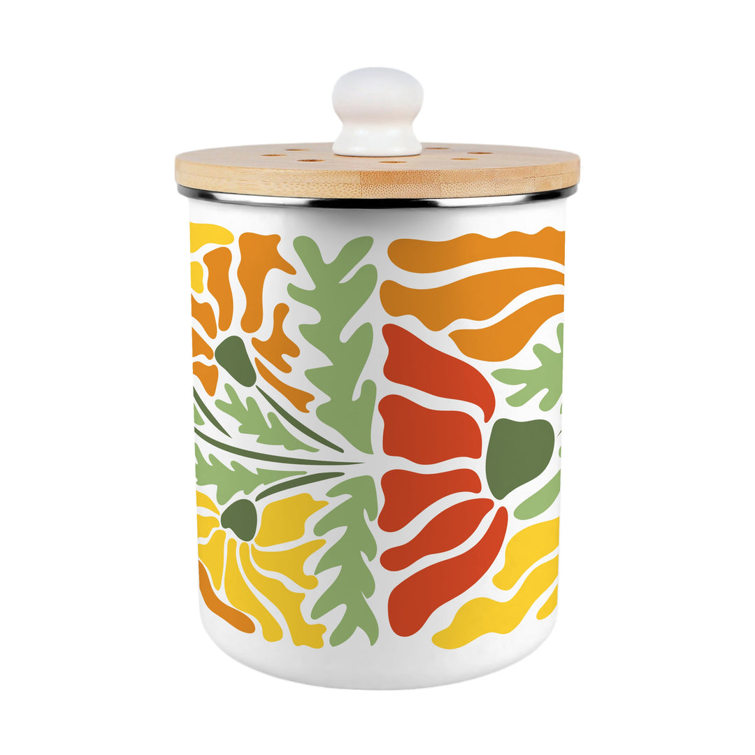 Purely Home Retro Flowers Toller Compost Caddy