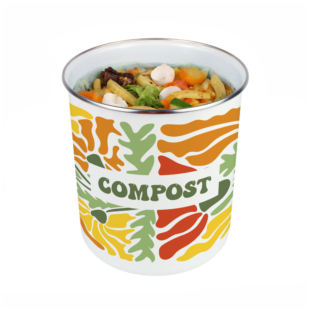 Purely Home Retro Flowers Toller Compost Caddy
