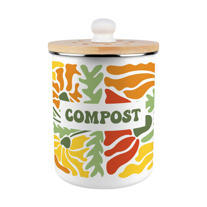 Purely Home Retro Flowers Toller Compost Caddy