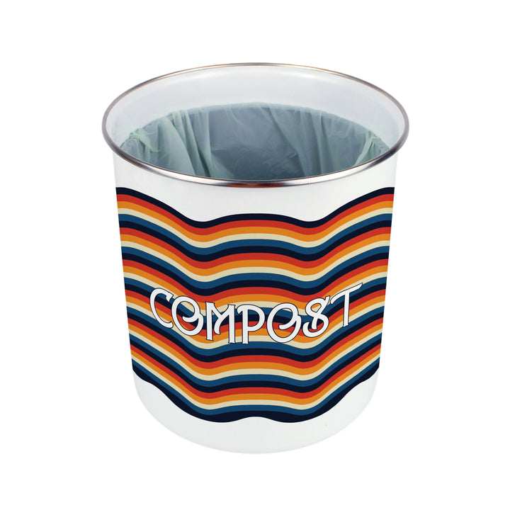Purely Home Retro Waves Toller Compost Caddy