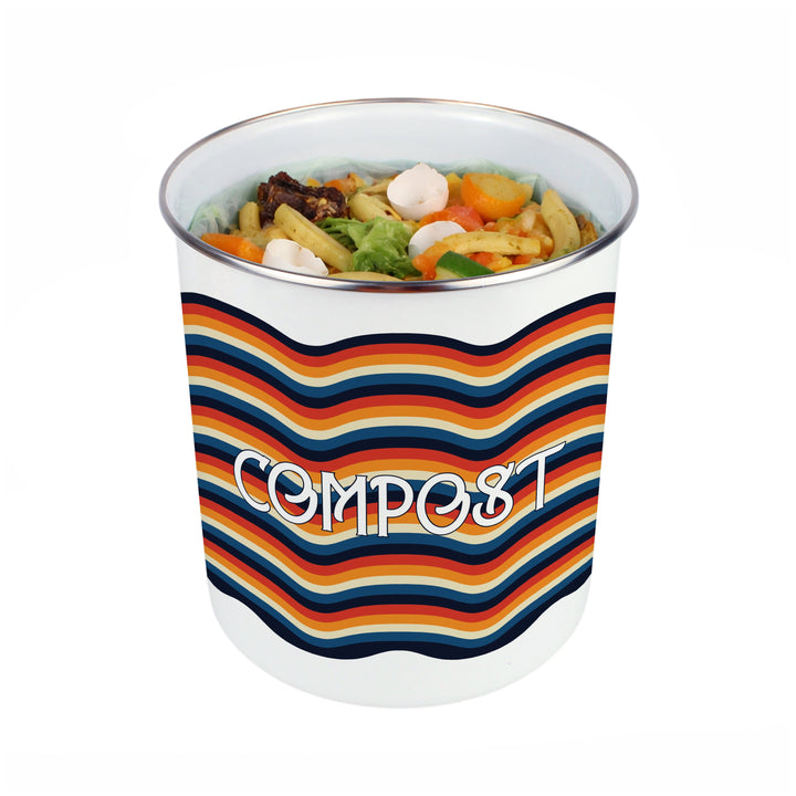Purely Home Retro Waves Toller Compost Caddy