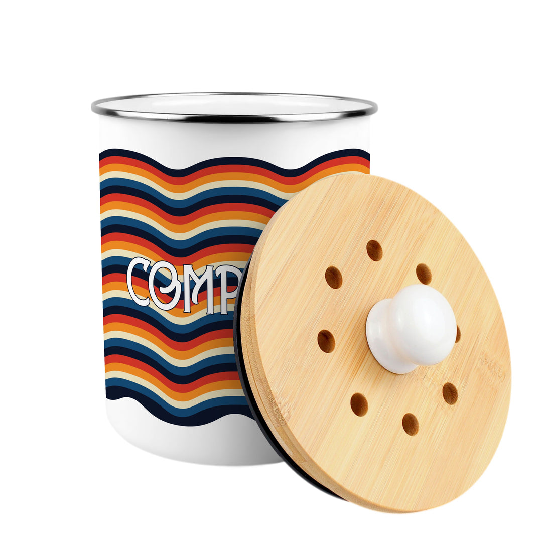 Purely Home Retro Waves Toller Compost Caddy
