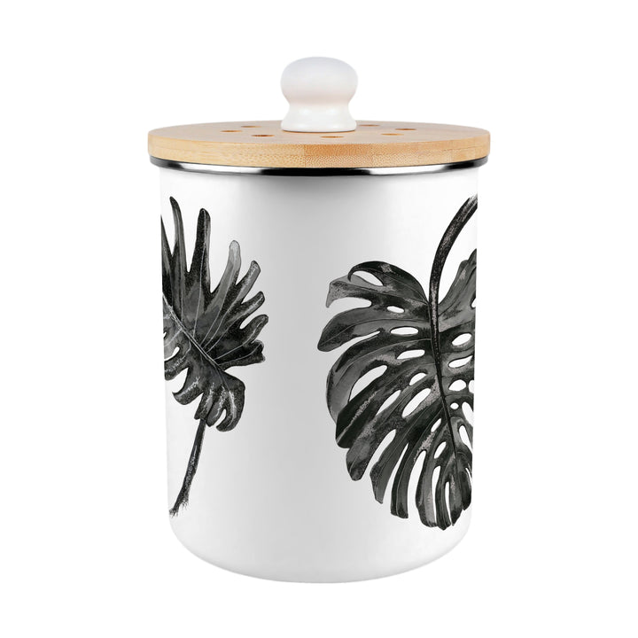Purely Home Painted Leaves Toller Compost Caddy